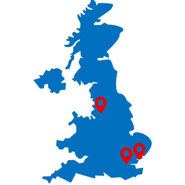 Map with 3 pins